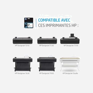 HP Cartouche d'encre DesignJet 712 Noir 3ED70A - Encre Pigmentée 38ml - Compatibilité DesignJet T210/T230/T250/T630/T650 - Miniature 2