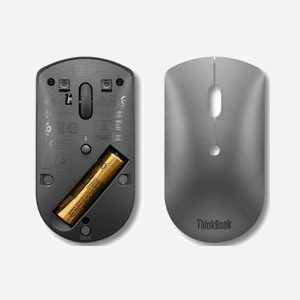 Lenovo ThinkBook Souris Bluetooth Optique Ambidextre 2400 DPI, 3 Boutons Programmables, Gris, Bluetooth 5.0, Pile AA, Compatible Windows - Miniature 2