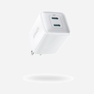 Anker 521 Nano Pro A2038G21 - Chargeur secteur 40W, 2 ports USB-C, 100-240V, Universel, 20W par port, Efficacité 82.78%, Blanc