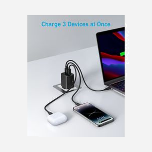 Anker 336 Charger (67W) USB Power Delivery/PowerIQ 3.0/Quick Charge 3.0 Type C Noir - Chargeur Secteur Intérieur 3 Ports (67W/67W/22.5W) EU - Miniature 3
