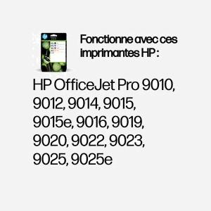 HP 963 Pack 4 Cartouches Encre Pigmentée Noir/Cyan/Magenta/Jaune (47.86ml Noir, 700/1000 Pages) - 6ZC70AE - Miniature 2