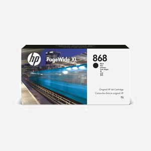 HP Cartouche d'Encre 868 PageWide XL Noir 1 Litre (F9K42A) - Pigmentée, Rendement Standard, Compatible HP PageWide XL 8200