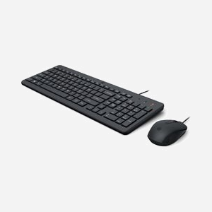 HP Kit Clavier QWERTY USB et Souris Filaire 1600 DPI - Clavier Membrane Taille Réelle - Compatible Windows 10/11 - Noir - Réf. 240J7AA#ABB