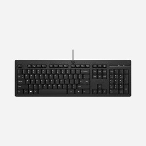 HP Clavier Filaire 125 USB Noir, Clavier à Membrane Taille Réelle (100%), Pavé Numérique, Dimensions 436x138x20.5mm, Poids 80g, Réf: 266C9AA