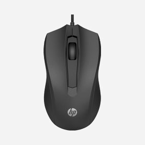 HP Souris Filaire 100, USB Type-A, Optique 1600 DPI, 3 Boutons, Ambidextre, Noire, Compatible Windows/macOS, 116.6x64.3x37.2mm, 90g
