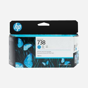 Cartouche d'encre Cyan HP 498N5A (738) 130ml Rendement Standard - Compatibilité DesignJet T850/T950 - Original