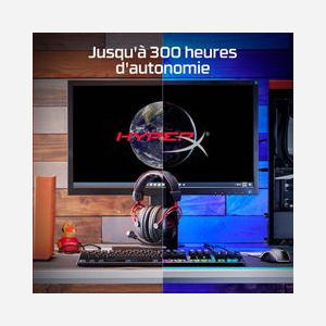 HP HyperX Cloud Alpha Wireless - Casque Gaming Circum-Aural Noir/Rouge - HP 4P5D4AA - Transducteurs 50mm, 15-21000Hz, 62 Ohm, DTS Headphone:X, Microphone Boom Anti-Bruit - Miniature 4