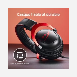 HP HyperX Cloud II - Casque Gaming Filaire Circum-aural Noir/Rouge - Son Virtual 7.1 - HP 4P5M0AA - 10-23000Hz, 60 Ohm, 98dB, Micro Anti-bruit - Miniature 4