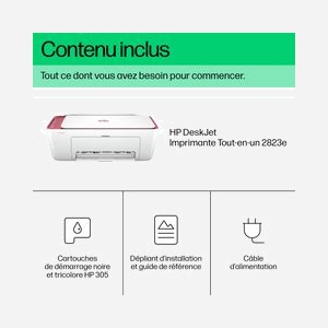 HP DeskJet 2823e : Imprimante Jet d'encre Couleur Multifonction A4, 4800x1200 DPI, 7.5ppm Noir/5.5ppm Couleur, WiFi, USB, 64Mo, HP+, Windows/macOS/ChromeOS - Miniature 5