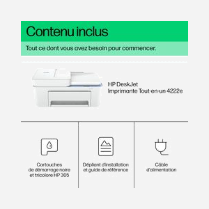 HP DeskJet 4222e : Imprimante Jet d'Encre Couleur Multifonction, 4800x1200 DPI, 8.5/5.5 ppm ISO, Numérisation 1200 DPI, Chargeur ADF 35 feuilles, WiFi, HP+ - Miniature 5