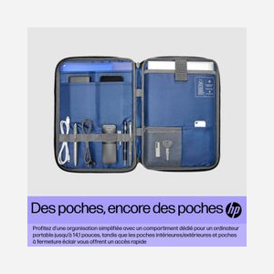 HP Housse Renew Executive 6B8Y3AA 14.1" Polyester Noir, Dimensions 360x250x35mm, Volume 4.4L, Poids 510g, Compatible HP Professionnel - Miniature 3