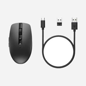 HP Souris 710 : Sans Fil RF + Bluetooth 5.3, 3000 DPI, 7 Boutons, Ambidextre, Batterie Rechargeable Li-Ion, Compatible Windows/macOS/ChromeOS - Miniature 1