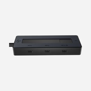 HP Concentrateur USB-C 4K 6G842AA#ABB : 4 Ports USB 3.2 Gen 2 Type-C, Power Delivery 65W, DisplayPort Alt Mode, Compatible Windows/macOS/Android - Miniature 1