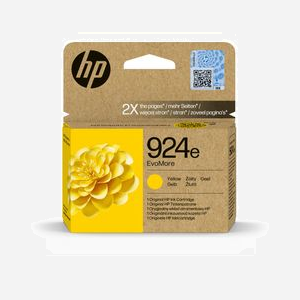 HP 924e Cartouche Encre Originale Jaune EvoMore (4K0U9NE) Haut Rendement (XL) 800 pages, 48% Matériaux Recyclés, 1 pièce, Compatibilité Imprimantes HP - Miniature 1
