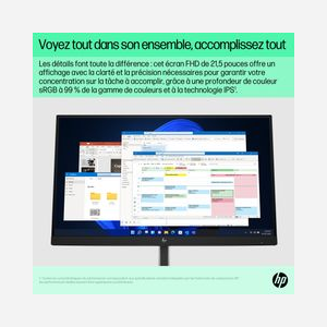 HP Écran 21.5" FHD E22 G5 LCD IPS Edge LED 1920x1080 5ms GTG 250cd/m² 1xHDMI 1.4 1xDisplayPort 1.2 Hub USB 3.2 Gen 1 VESA 100mm - Miniature 5