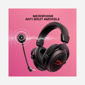 HP HyperX Cloud II Core Wireless - Casque Gaming Circum-aural 2.4GHz, DTS Headphone:X, HP 6Y2G8AA, Autonomie 80h, HP, Noir, HP, 10-21000Hz, 60 Ohm - Miniature 5