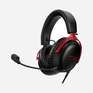 HP HyperX Cloud III - Casque Gaming Circum-aural Noir/Rouge - HP 727A9AA - Haut-parleurs 53mm Néodyme - Micro Boom Amovible Réduction de Bruit - USB Type-C & 3.5mm - DTS Headphone:X