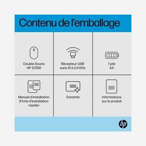 HP Souris Z3700 Argent - Bluetooth 5.0 & RF Sans Fil 2.4GHz - 3 Boutons - Ambidextre - 101x60x25.3mm - 50g - Windows/macOS/ChromeOS - Miniature 5