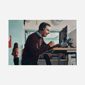 POLY Voyager Focus 2-M Micro-casque Binaural Bluetooth DECT, Connectivité USB, Arceau Noir, Fréquence 20-20000 Hz, Microphone Boom, Certifié Microsoft Teams, avec Base de Chargement - Miniature 4