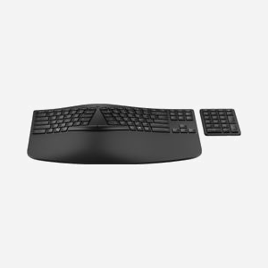 HP Clavier Ergonomique Sans Fil 960 (7E755AA) - RF sans fil + Bluetooth, Clavier à membrane, Pavé numérique, Portée 10m, Compatible Windows/macOS/ChromeOS