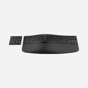 HP Clavier Ergonomique Sans Fil 960 (7E755AA) - RF sans fil + Bluetooth, Clavier à membrane, Pavé numérique, Portée 10m, Compatible Windows/macOS/ChromeOS - Miniature 3