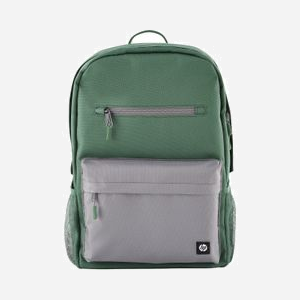 HP Sac à dos Campus 7J595AA Vert/Gris - 15.6" (39.6cm), Polyester/Polymousse, Compartiments Notebook/Tablette, Dimensions 295x185x435mm, 490g, 50% Plastique Recyclé