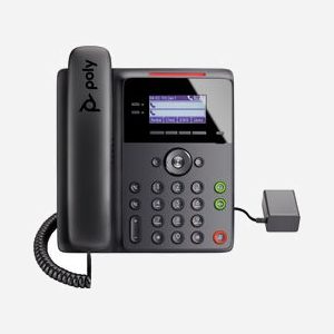 POLY Téléphone IP Edge B20 PoE - 2 Lignes, Écran LCD 2.8", Gigabit Ethernet, Codecs G.711/G.722/OPUS, Port Casque 3.5mm, RJ-45, RJ-9, Noir