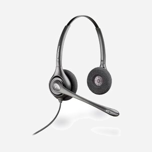 Micro-casque binaural POLY Supraplus HW261N 8R709AA avec microphone à suppression de bruit, arceau réglable et connectivité filaire pour bureau/centre d'appels.