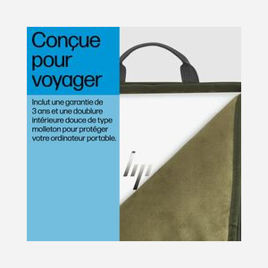 HP Housse Modulaire 15.6" 9J498AA Vert/Gris - Polyester/PU, Compartiment 363x255x24mm, Résistant à l'eau, Bandoulière, 385x280x24mm, 420g - Miniature 4