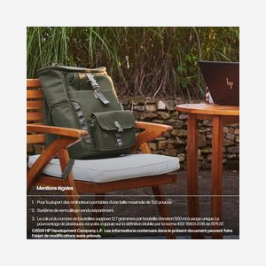 HP Sac à Dos Modulaire 15.6" 9J4C1AA Vert/Gris Polyester 27L Résistant à l'eau 325x200x495mm (LxPxH) Poids 1.54kg Compatible Universel - Miniature 3