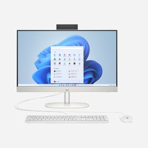 HP All-in-One 24-cr0068nf : Écran 23.8" FHD IPS Intel Core i3-N300 8GB DDR4 512GB SSD NVMe Intel UHD Graphics Wi-Fi 6 Windows 11 Home Blanc - Miniature 1