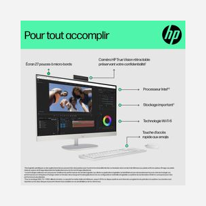 HP All-in-One 27-cr0008nf : Écran 27" FHD IPS, Intel Core i5-1335U, 16Go DDR4 3200MHz, 512Go SSD NVMe, Intel Iris Xe Graphics, Windows 11 Home, Wi-Fi 6 - Miniature 5