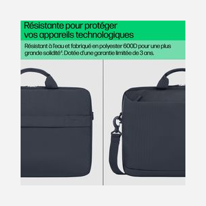 HP Mallette PC Portable 16.1" Polyester Gris - Dimensions 405x50x305mm, Volume 12L, Sangle Épaule Amovible, Résistant à l'Eau, 490g, A08JTAA - Miniature 4