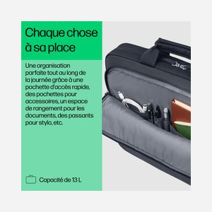 HP Sacoche PC Portable Everyday 16.1" Gris Polyester, Malette 405x305x60mm, Volume 13L, Sangle Épaule, Résistant à l'Eau, Référence A08JWAA - Miniature 5