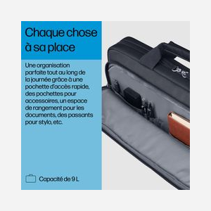 HP Sacoche Ordinateur Portable 14.1" A08KJAA Gris Polyester 360x260x55mm, Volume 9L, Résistant à l'eau, Sangle d'épaule amovible, Poids 440g - Miniature 4