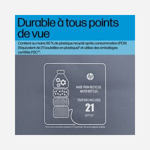 HP Sacoche Ordinateur Portable 14.1" A08KJAA Gris Polyester 360x260x55mm, Volume 9L, Résistant à l'eau, Sangle d'épaule amovible, Poids 440g - Miniature 3