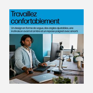 HP Clavier 685 Comfort Hybride : Sans Fil RF+Bluetooth, Membrane, Taille Réelle, Pavé Numérique, Profil Bas, Repose-Poignets, Compatible Windows/macOS/ChromeOS - Miniature 5
