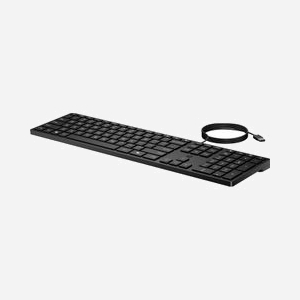 HP Clavier Filaire Desktop 320K USB Noir - Clavier à Membrane Taille Réelle (100%) avec Pavé Numérique - Longueur de Câble 1.8m - Compatible Windows 10/11 - Miniature 3