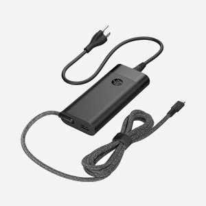 HP Chargeur USB-C 110W pour ordinateur portable (8B3Y2UT#ABB) avec port USB-A additionnel, alimentation interne, noir, segment Professionnel, GPSR compliant. - Miniature 3