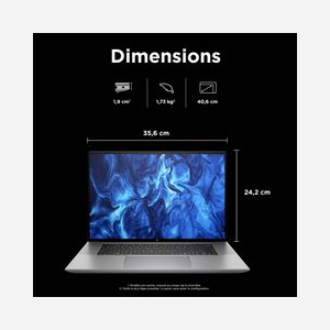 HP ZBook Studio G11 - Intel Core Ultra 9 185H, 32GB DDR5, 1TB SSD, NVIDIA RTX 4070 8GB, 16" WUXGA, Windows 11 Pro – Station de travail mobile Argent - Miniature 5