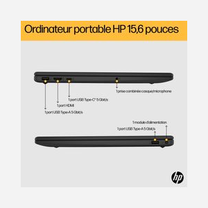 HP Ordinateur Portable 15-fc0116nf: AMD Ryzen 5 7520U, 15.6" FHD, 16GB LPDDR5, 512GB SSD NVMe, AMD Radeon Graphics, Wi-Fi 6, Windows 11 Home, Argent - Miniature 4