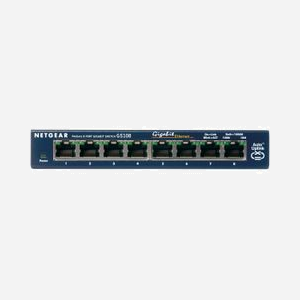 NETGEAR GS108GE Commutateur Non-Géré 8 Ports Gigabit Ethernet (10/100/1000) RJ-45, Capacité de Commutation 16 Gbit/s, Boîtier Bleu - Miniature 1