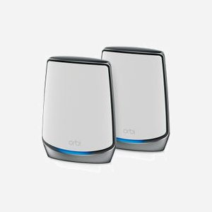 NETGEAR Orbi RBK852 AX6000 Système WiFi 6 Mesh Tri-bande (2.4/5/5 GHz) 8 antennes internes, 802.11ax, CPU Quad-Core 2.2GHz, 1GB RAM, 512MB Flash