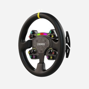 Moza Racing RS025 Volant PC Noir, Fibre de Carbone & Cuir, Aluminium, Connectivité Filaire/Sans Fil, 10 Boutons Programmables, 2 Joysticks, Rétroéclairage LED Multi, Quick Release - Miniature 2