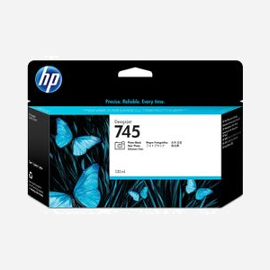 HP Cartouche d'encre DesignJet 745 Photo Noire 130ml (F9J98A) - Encre à Pigments - Compatibilité DesignJet Z2600/Z5600 PostScript
