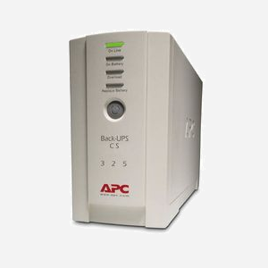 APC Back-UPS CS BK325I : Onduleur 0.325kVA / 210W, Protection 320J, Batterie VRLA (6h recharge), IEC 320 C13/C14, 230V, Beige
