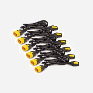 APC AP8704S-WW : Kit de 6 cordons d'alimentation verrouillables C13 vers C14, 1.2m, 10A, 0-70°C, certifié RoHS, empreinte carbone 317.74 kg CO2e. - Miniature 1