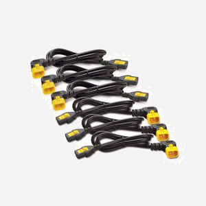 APC Kit de 6 Cordons Alimentation AP8706R-WW C13 vers C14 (90°) 1.83m 10A Noir/Jaune, Conforme RoHS/REACH, Empreinte Carbone 424.7g CO2e