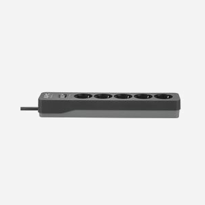 APC PME5B-GR Parafoudre 5 Prises Type F (Schuko) 230V / 10A, Protection 680 Joules, Filtre EMI/RFI 40dB, Câble 1.5m, Noir - Miniature 3