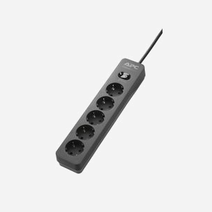 APC PME5B-GR Parafoudre 5 Prises Type F (Schuko) 230V / 10A, Protection 680 Joules, Filtre EMI/RFI 40dB, Câble 1.5m, Noir - Miniature 4